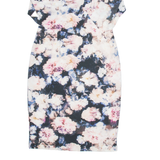 PHASE EIGHT Womens Pencil Dress Blue Floral Short Sleeve Knee Length UK 8