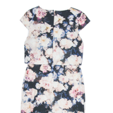 PHASE EIGHT Womens Pencil Dress Blue Floral Short Sleeve Knee Length UK 8