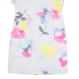 JOULES Womens Shift Dress Grey Floral Short Sleeve Knee Length UK 16