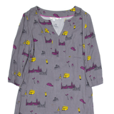 BODEN Yellow Bus Womens Fit & Flare Dress Green Crazy Pattern Knee Length UK 10