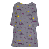 BODEN Yellow Bus Womens Fit & Flare Dress Green Crazy Pattern Knee Length UK 10