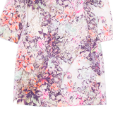 MONSOON Womens Shift Dress Pink Floral Short Sleeve Knee Length UK 12