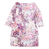 MONSOON Womens Shift Dress Pink Floral Short Sleeve Knee Length UK 12