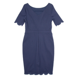 BODEN Womens Pencil Dress Blue Short Sleeve Knee Length UK 10