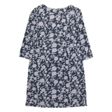 BODEN Womens A-Line Dress Blue Floral Long Sleeve Knee Length UK 10