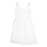 MONSOON Lace Bow Occasion Wear Womens Fit & Flare Dress White Knee Length UK 12