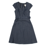 PHASE EIGHT Womens A-Line Dress Blue Short Sleeve Midi UK 8