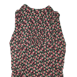 BODEN Womens Day Dress Black Viscose Floral Long Sleeve Knee Length UK 18