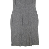 HOBBS LONDON Womens Pencil Dress Grey Wool Short Sleeve Knee Length M