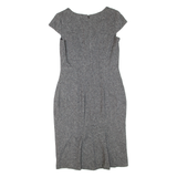 HOBBS LONDON Womens Pencil Dress Grey Wool Short Sleeve Knee Length M