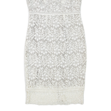 MINT VELVET Womens Pencil Dress White Sleeveless Knee Length M