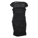 PHASE EIGHT Womens Bodycon Dress Black Short Sleeve Knee Length L