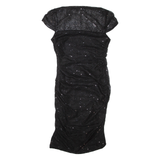 PHASE EIGHT Womens Bodycon Dress Black Short Sleeve Knee Length L