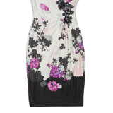 PHASE EIGHT Womens Day Dress Black Floral Short Sleeve Knee Length M