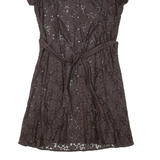 PHASE EIGHT Lace Womens Shirt Dress Brown Short Sleeve Knee Length XL