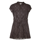 PHASE EIGHT Lace Womens Shirt Dress Brown Short Sleeve Knee Length XL