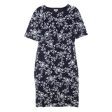 PHASE EIGHT Womens Day Dress Blue Floral Short Sleeve Knee Length M