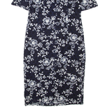 PHASE EIGHT Womens Day Dress Blue Floral Short Sleeve Knee Length M