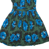 BODEN Womens Fit & Flare Dress Green Viscose Floral Sleeveless Knee Length UK 10