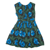 BODEN Womens Fit & Flare Dress Green Viscose Floral Sleeveless Knee Length UK 10
