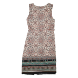 MONSOON Womens Shift Dress Beige Viscose Floral Sleeveless Knee Length UK 12