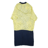 Womens Day Dress Yellow Short Sleeve Knee Length 2XL