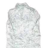 Womens Shirt Dress Grey Floral Long Sleeve Knee Length L