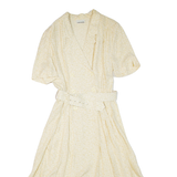 GERRYWEBER Womens Tea Dress Yellow Floral Short Sleeve Midi L