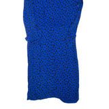 ELEGANCE Womens Day Dress Blue Spotted Long Sleeve Midi L