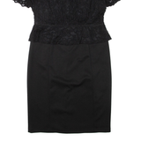 PHASE EIGHT Womens Pencil Dress Black Short Sleeve Knee Length L