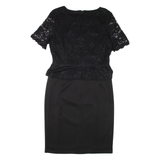 PHASE EIGHT Womens Pencil Dress Black Short Sleeve Knee Length L