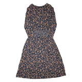 JOULES Womens Day Dress Brown Viscose Spotted Long Sleeve Midi M