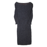 PHASE EIGHT Belted Womens Bodycon Dress Grey Long Sleeve Knee Length L