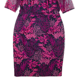 PHASE EIGHT Womens Pencil Dress Pink Floral Short Sleeve Knee Length UK 14