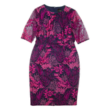 PHASE EIGHT Womens Pencil Dress Pink Floral Short Sleeve Knee Length UK 14