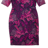 PHASE EIGHT Womens Pencil Dress Pink Floral Short Sleeve Knee Length UK 14