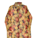 Womens Shirt Dress Yellow Floral Long Sleeve Midi L