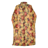 Womens Shirt Dress Yellow Floral Long Sleeve Midi L