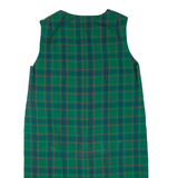 Womens Shift Dress Green Check Sleeveless Knee Length L