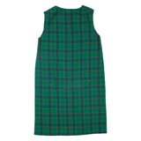 Womens Shift Dress Green Check Sleeveless Knee Length L