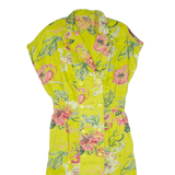 ACKERMANN Womens Day Dress Green Floral Short Sleeve Midi L