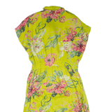 ACKERMANN Womens Day Dress Green Floral Short Sleeve Midi L