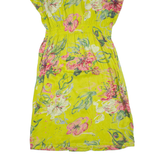 ACKERMANN Womens Day Dress Green Floral Short Sleeve Midi L