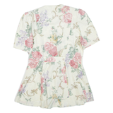 Womens Mini Dress Beige Viscose Floral Short Sleeve Short M