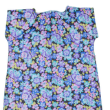 Womens Shift Dress Blue Floral Short Sleeve Knee Length XL