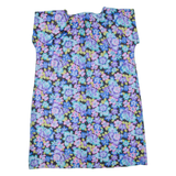 Womens Shift Dress Blue Floral Short Sleeve Knee Length XL