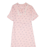 Womens Day Dress Pink Floral Short Sleeve Midi L