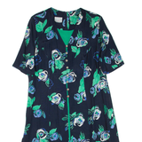 LADY G Womens Day Dress Black Floral Short Sleeve Knee Length L