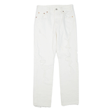 LEVI'S 501 Jeans Distressed Womens White Regular Straight W25 L30