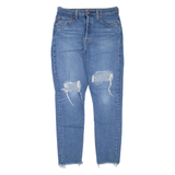 LEVI'S 501 Jeans Distressed Womens Blue Regular Straight W30 L28
